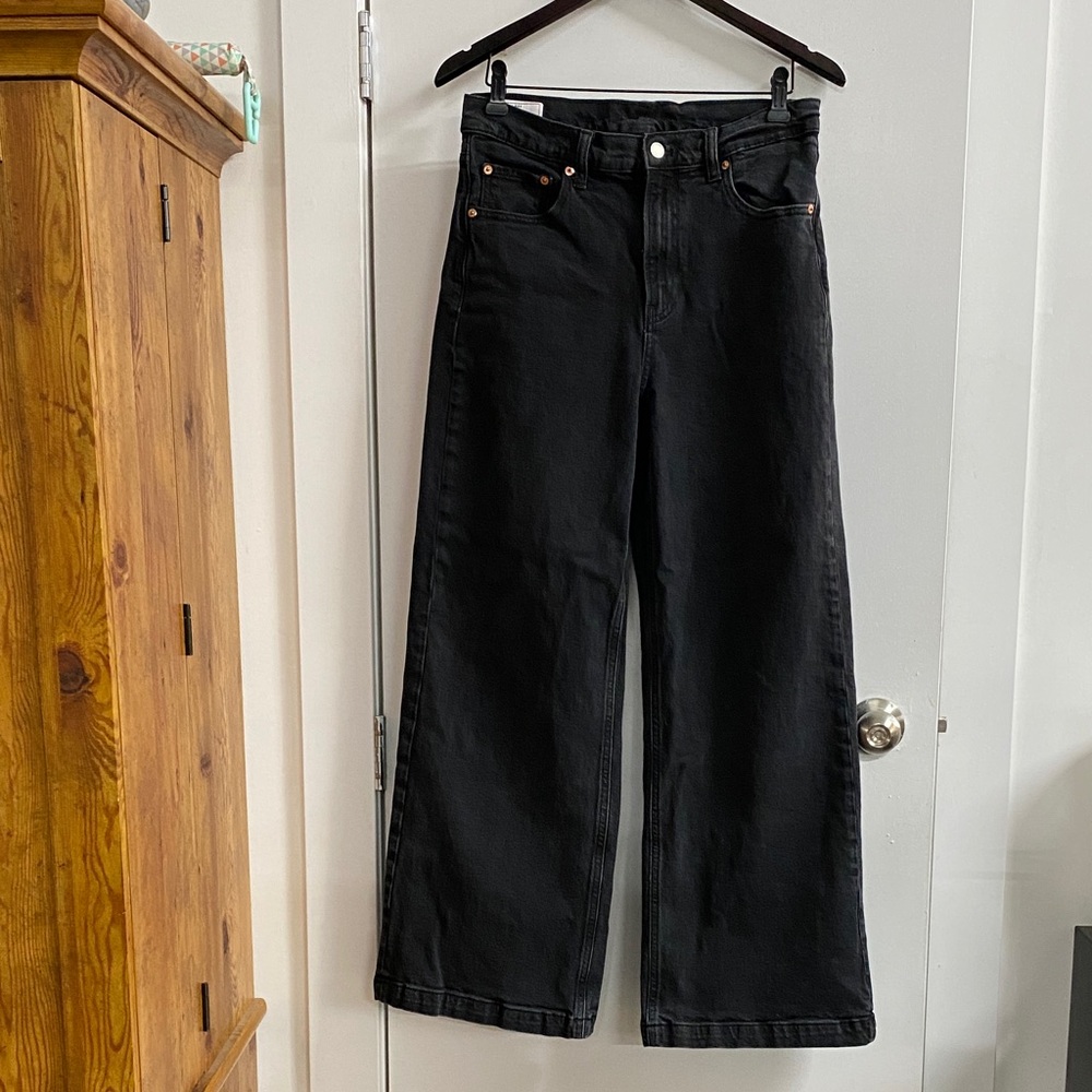 GAP Black Wide-Leg High-Rise Jeans